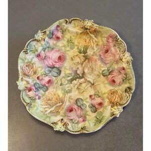 Antique Royal Bayreuth Rose Tapestry Cabinet Plate